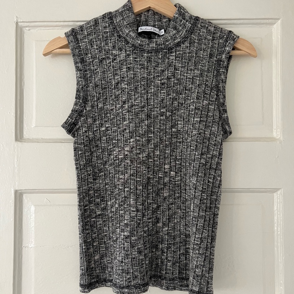 Michael Stars Sleeveless Top/Faux Turtleneck